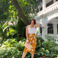 Jainee Plus Size Wrap Skirt In Floral Brown [LAST PIECE]