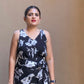 Jainee Plus Size Wrap Skirt In Hibiscus Black