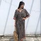 Kaftan in Cotton Block Print - Geometric Print
