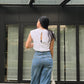 Rae Tee With Back Keyhole Details - White