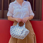 Joy Cotton Batik Bag - Grey Blue Geometric
