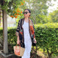 Cotton Batik Kimono- Black Orange