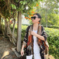Cotton Batik Kimono- Black Orange
