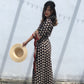 Kaftan in Cotton Block Print - Geometric Print