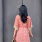 Kaftan in Cotton Block Print - Rustic Red [LAST PIECE]