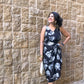 Jainee Plus Size Wrap Skirt In Hibiscus Black