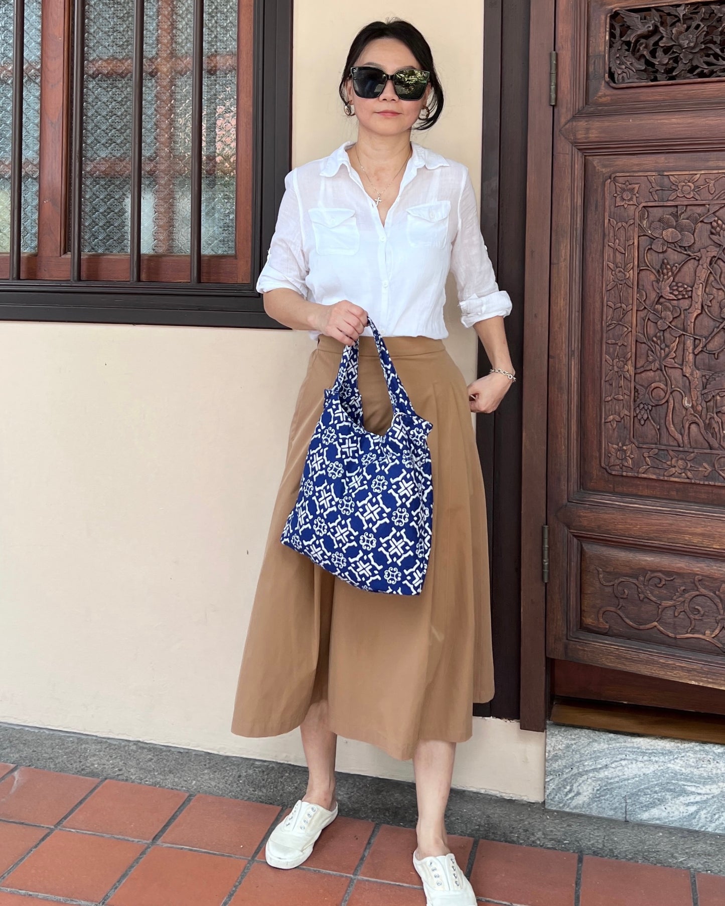 Peace Cotton Batik Bag - Tribal Blue