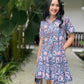 Elise Shirt Dress - Blue/Orange