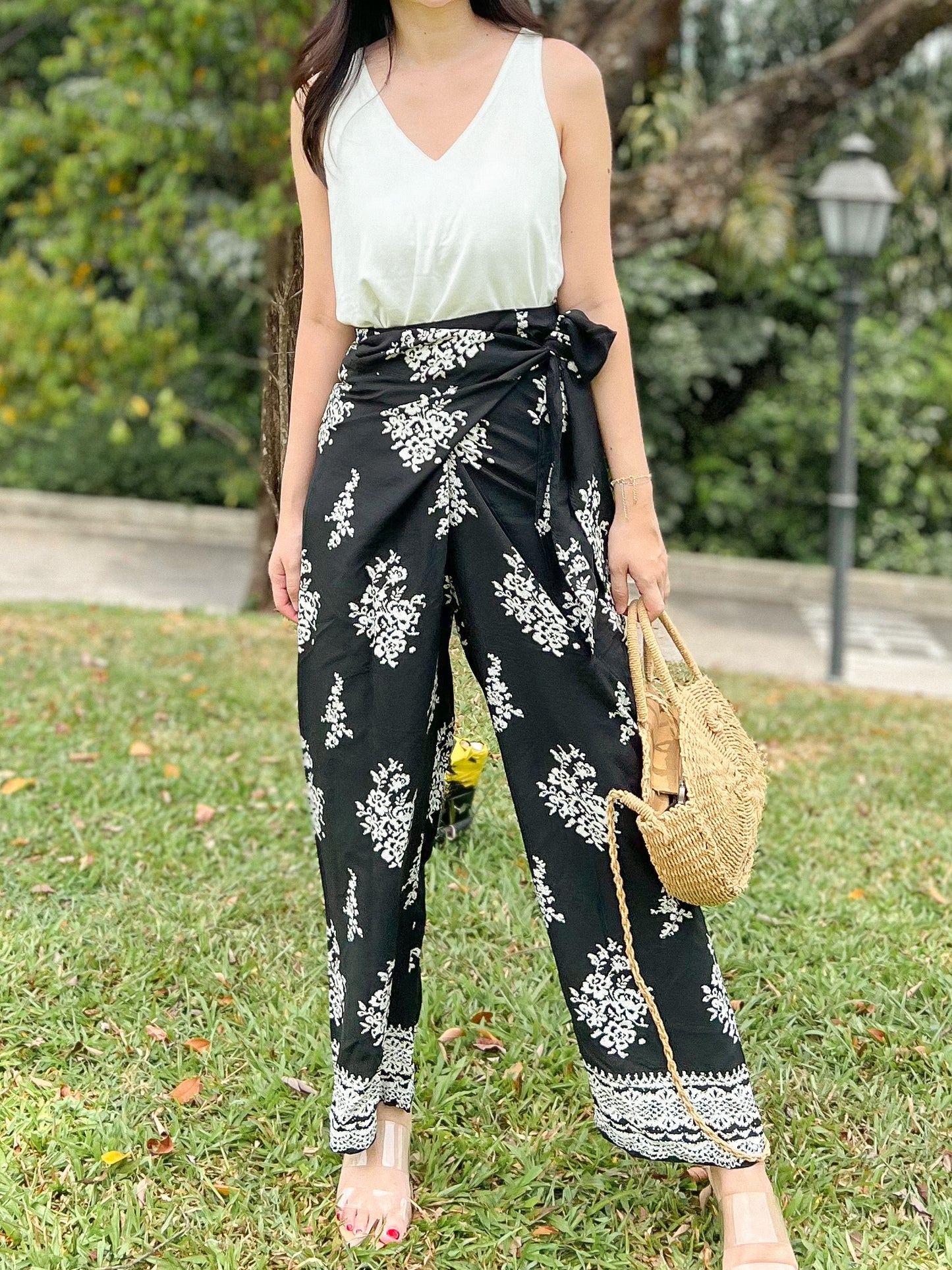 Tania Wrap Pants - Black Bohemian