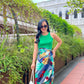 Naomi Wrap Skirt - Hibiscus Green [ LAST PIECE ]