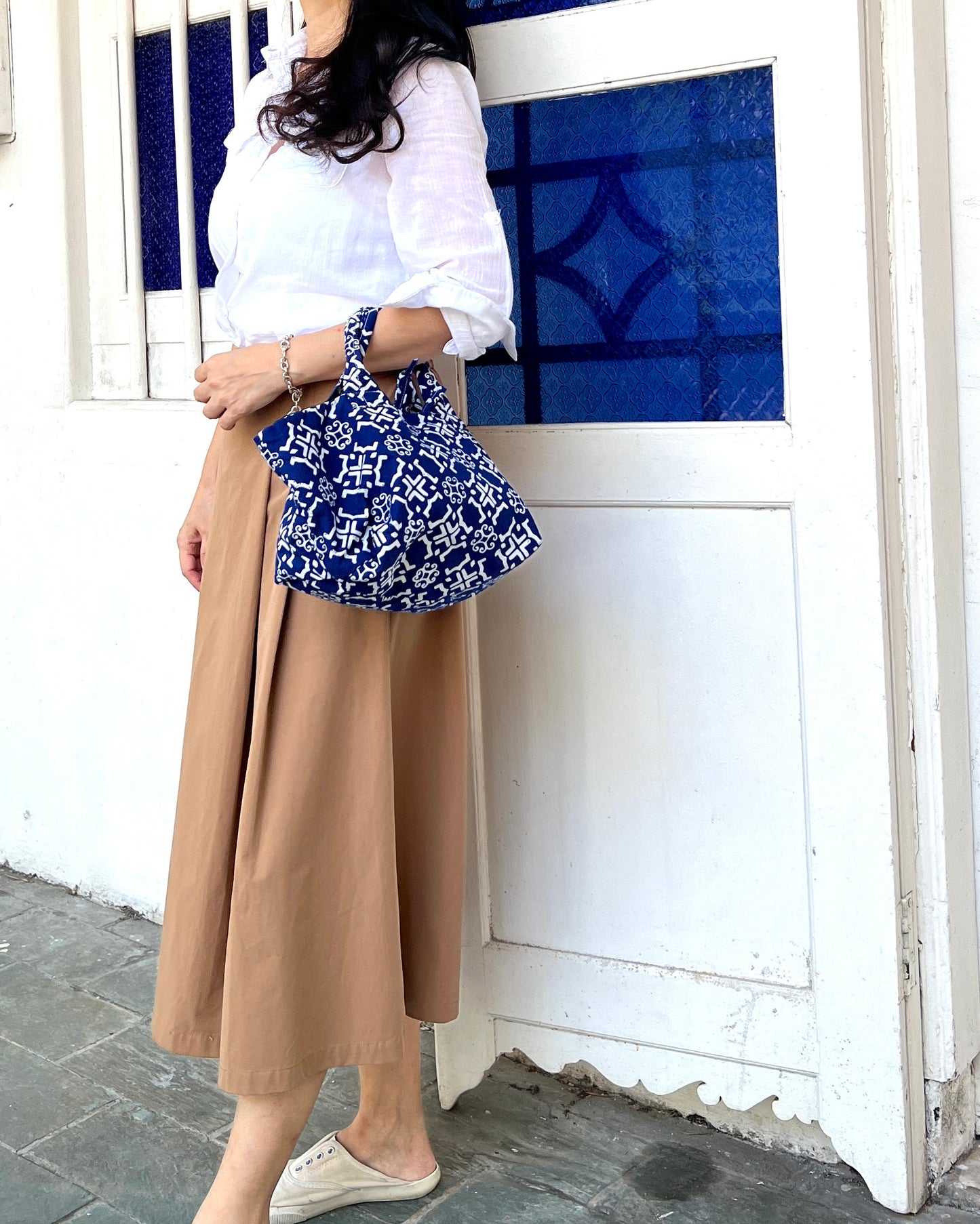 Joy Cotton Batik Bag - Tribal Blue