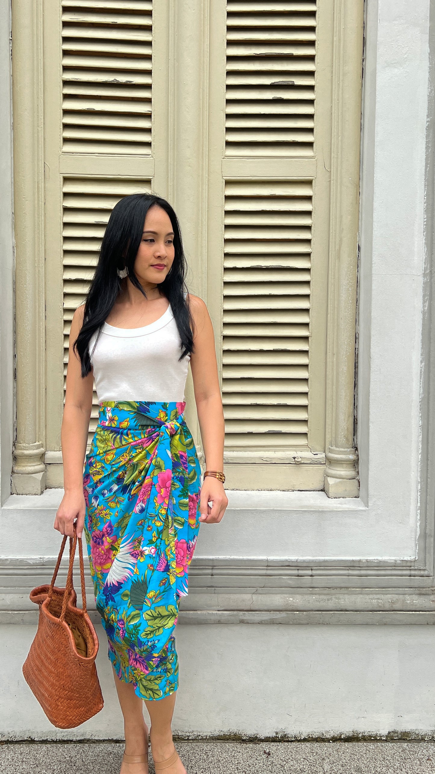 Ruth Wrap Skirt In Blue Salsa