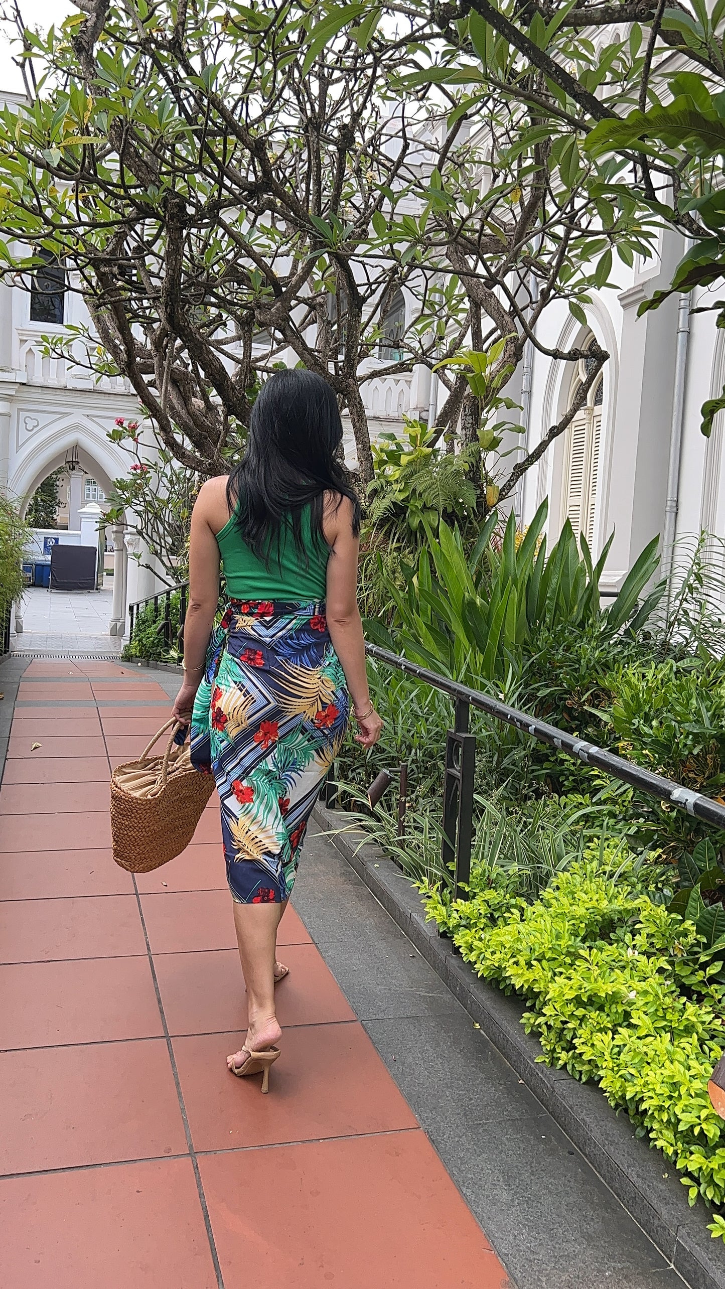 Ruth Wrap Skirt - Hibiscus Green [ LAST PIECE ]