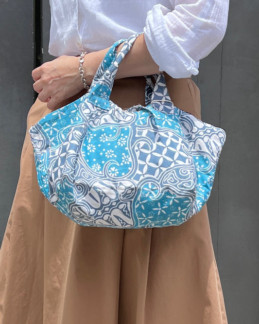 Joy Cotton Batik Bag - Turquoise Floral