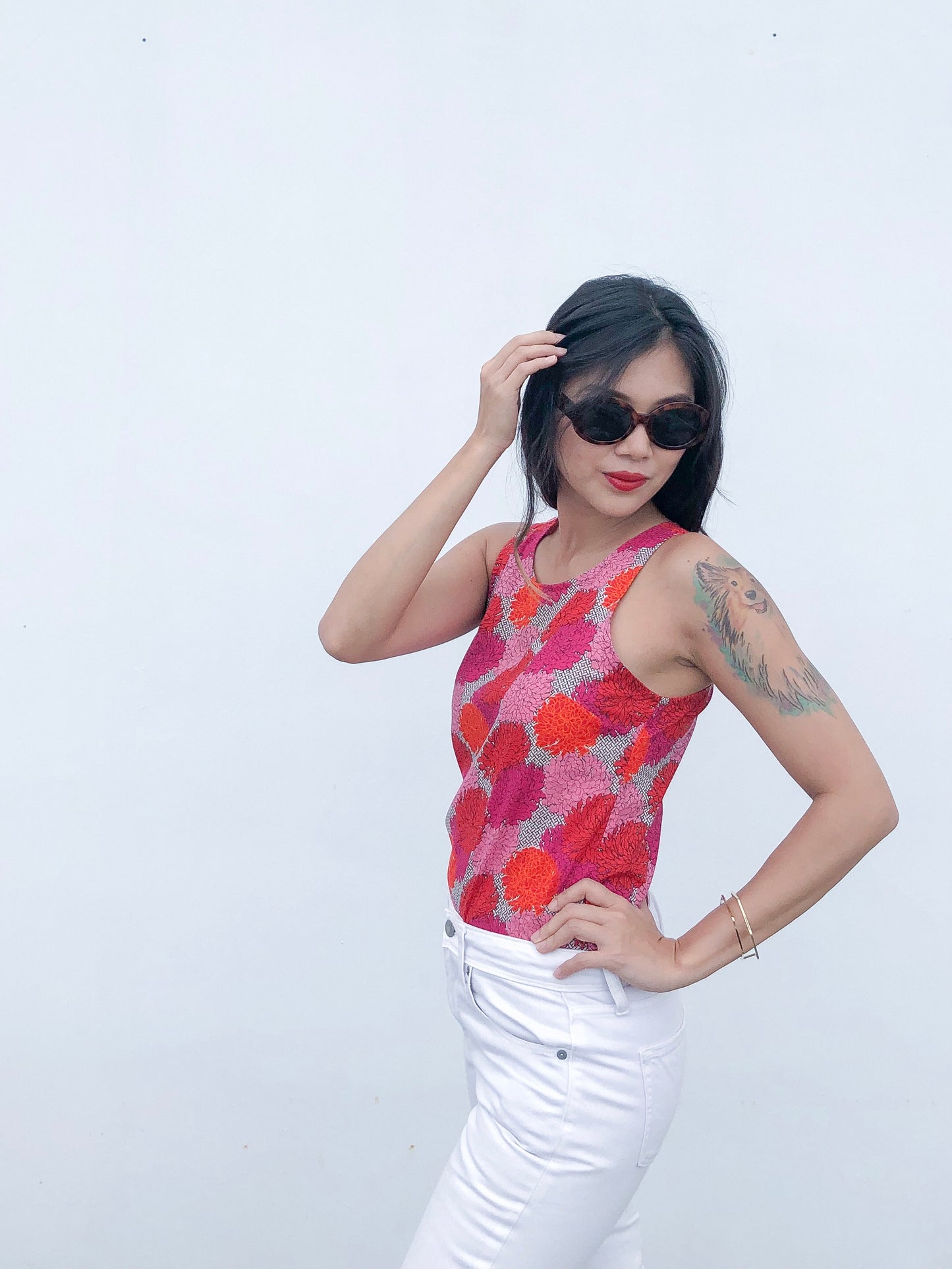 Layla Shell Top - Pink/Red