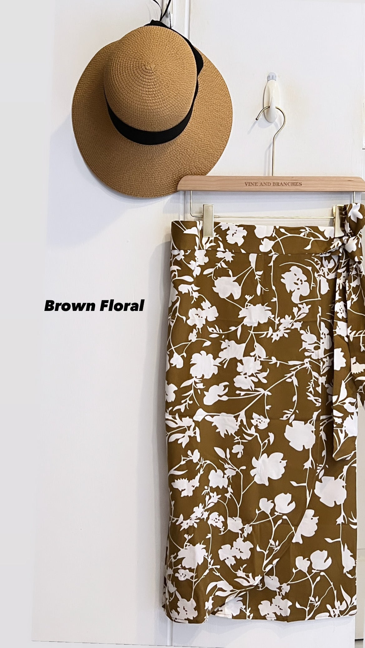 Naomi Wrap Skirt - Floral Brown