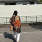 Cotton Batik Kimono- Black Orange