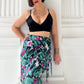 Jainee Plus Size Wrap Skirt In Floral Black