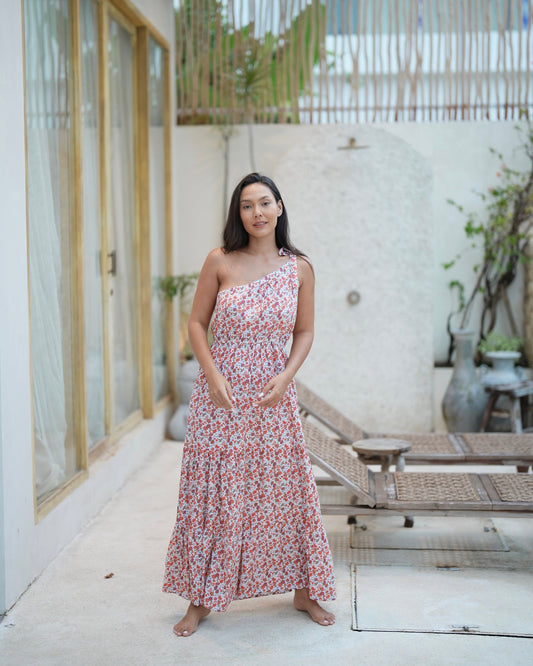 Zana Toga Maxi Dress - Alluring Red