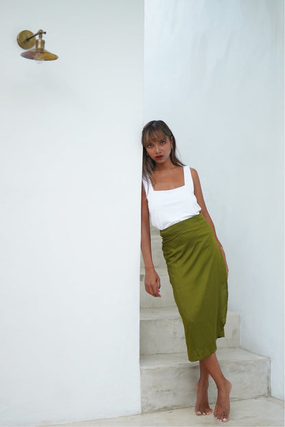 Naomi Wrap Skirt - Olive