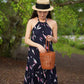 Enza Halter Neck Maxi Dress - Navy Pink