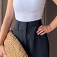 Zoe Back Asymmetrical Tank Top - White