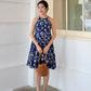 Stella Scallop-Detailing Swing Dress - Blue Bloom