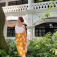 Jainee Plus Size Wrap Skirt In Floral Brown [LAST PIECE]