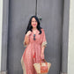 Kaftan in Cotton Block Print - Rustic Red [LAST PIECE]
