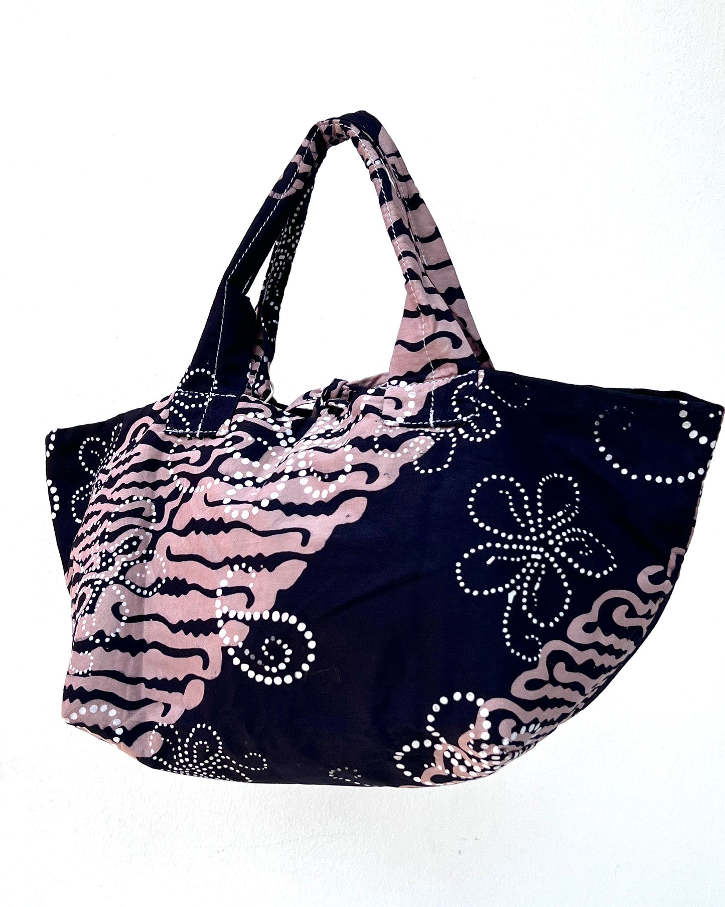 Joy Cotton Batik Bag - Black Brown Floral