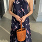 Enza Halter Neck Maxi Dress - Navy Pink