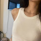 Luna Ribbed Tank Top  - White