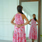 Enza Halter Neck Maxi Dress - Pink Bali