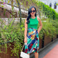 Naomi Wrap Skirt - Hibiscus Green [ LAST PIECE ]