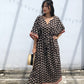 Kaftan in Cotton Block Print - Geometric Print