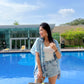 Kyla Short-Sleeve Kimono - Blue