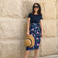Bel Boat-Neck Top - Navy