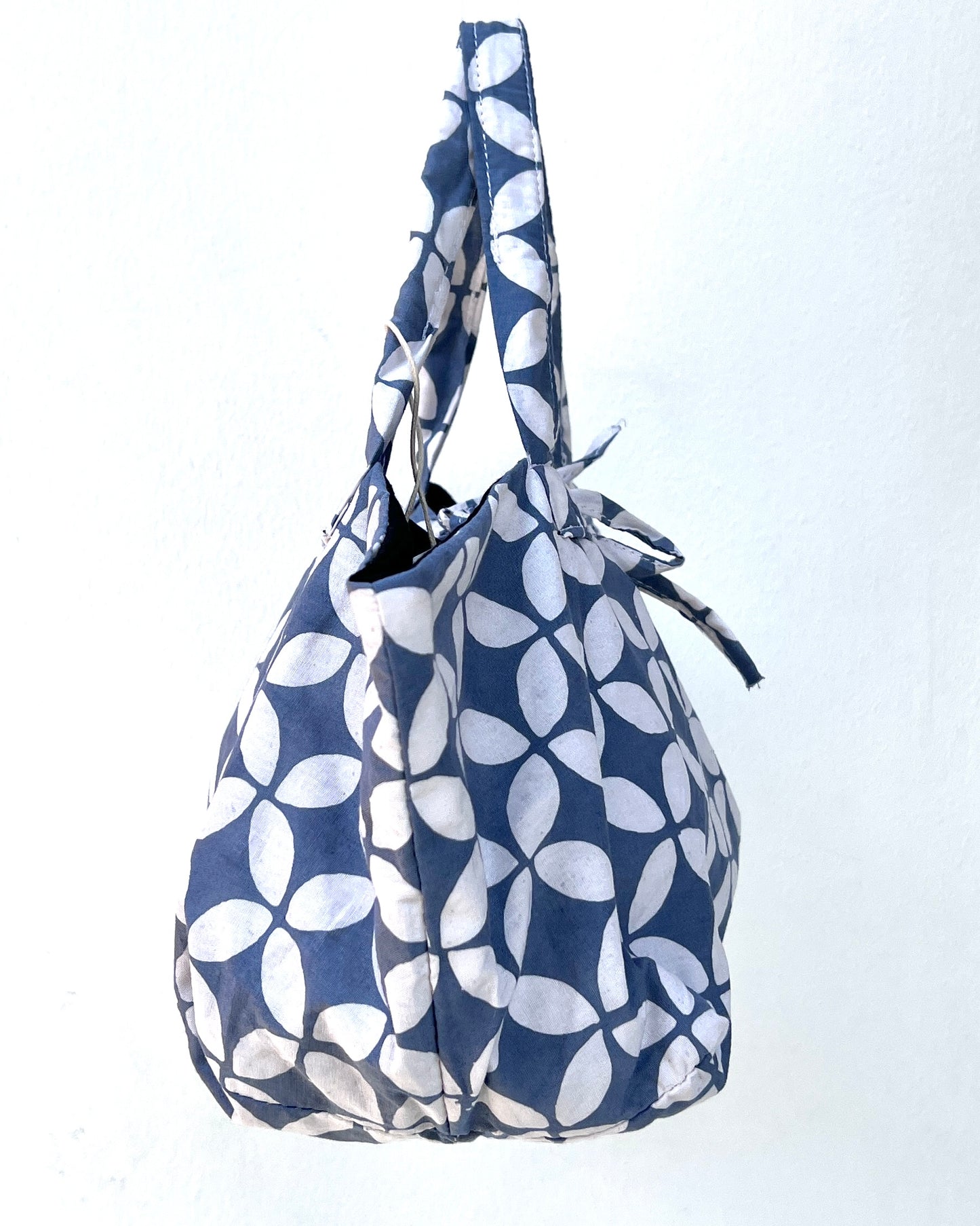 Joy Cotton Batik Bag - Grey Blue Geometric