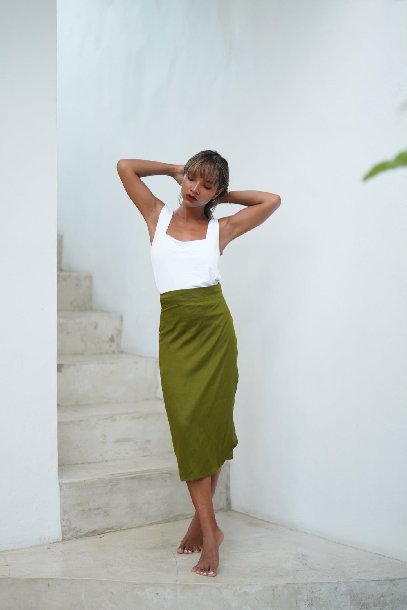 Naomi Wrap Skirt - Olive