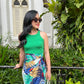 Naomi Wrap Skirt - Hibiscus Green [ LAST PIECE ]