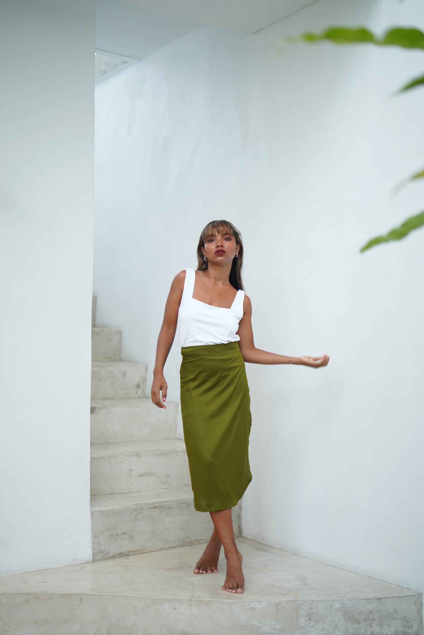 Naomi Wrap Skirt - Olive