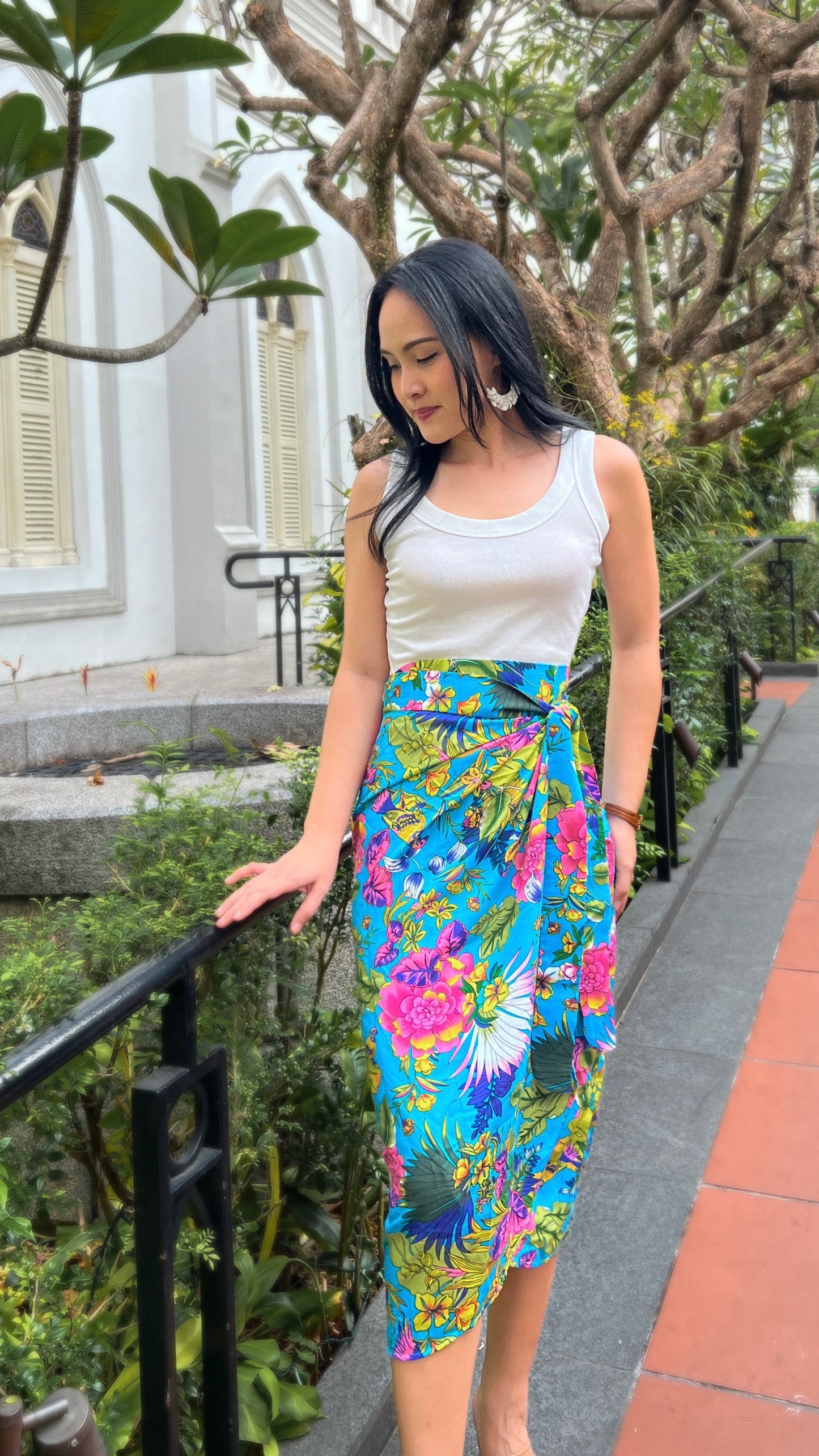 Ruth Wrap Skirt In Blue Salsa