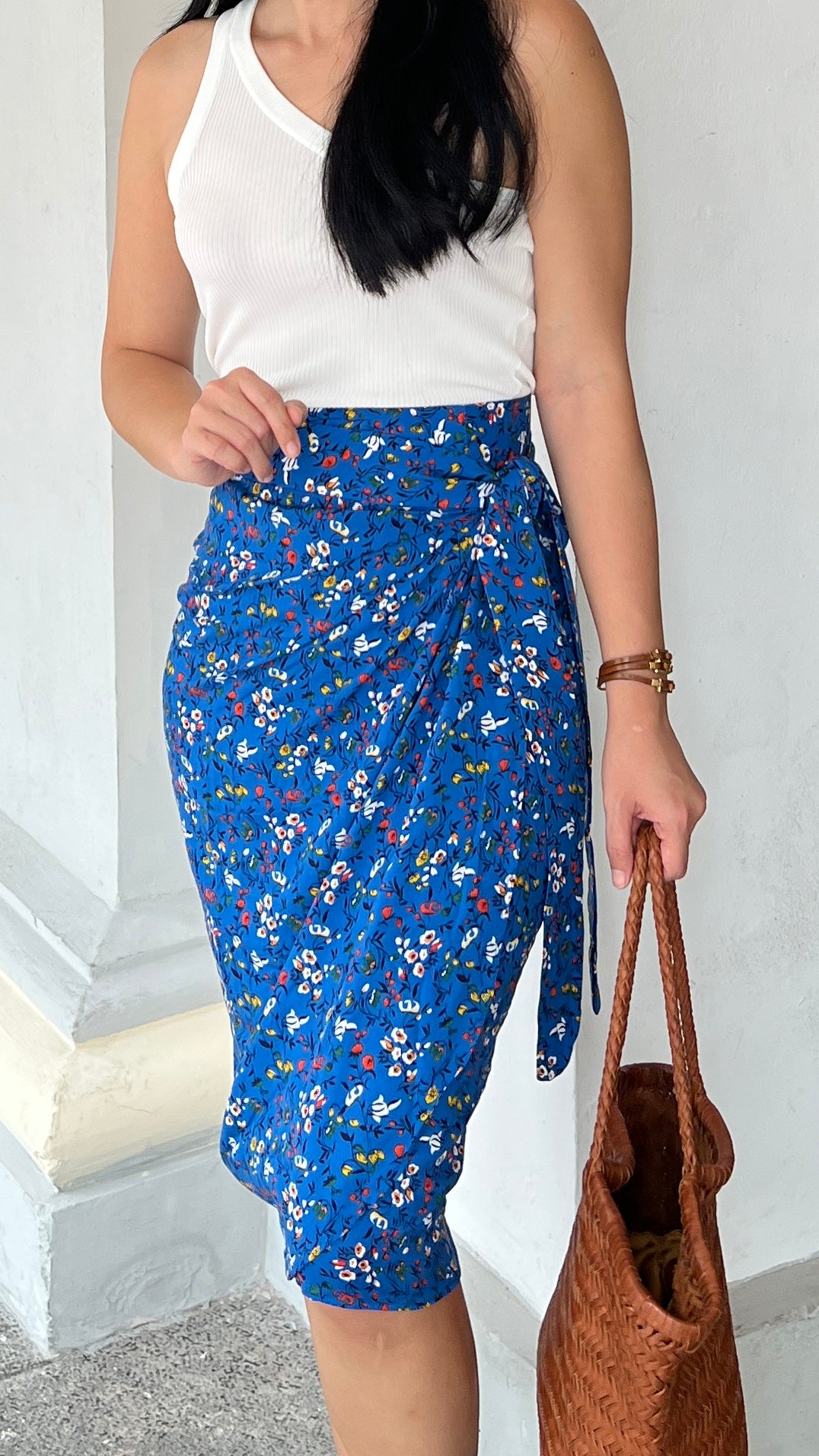 Naomi Wrap Skirt - Blue Garden