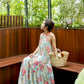 Enza Halter Neck Maxi Dress - Floral Pastel