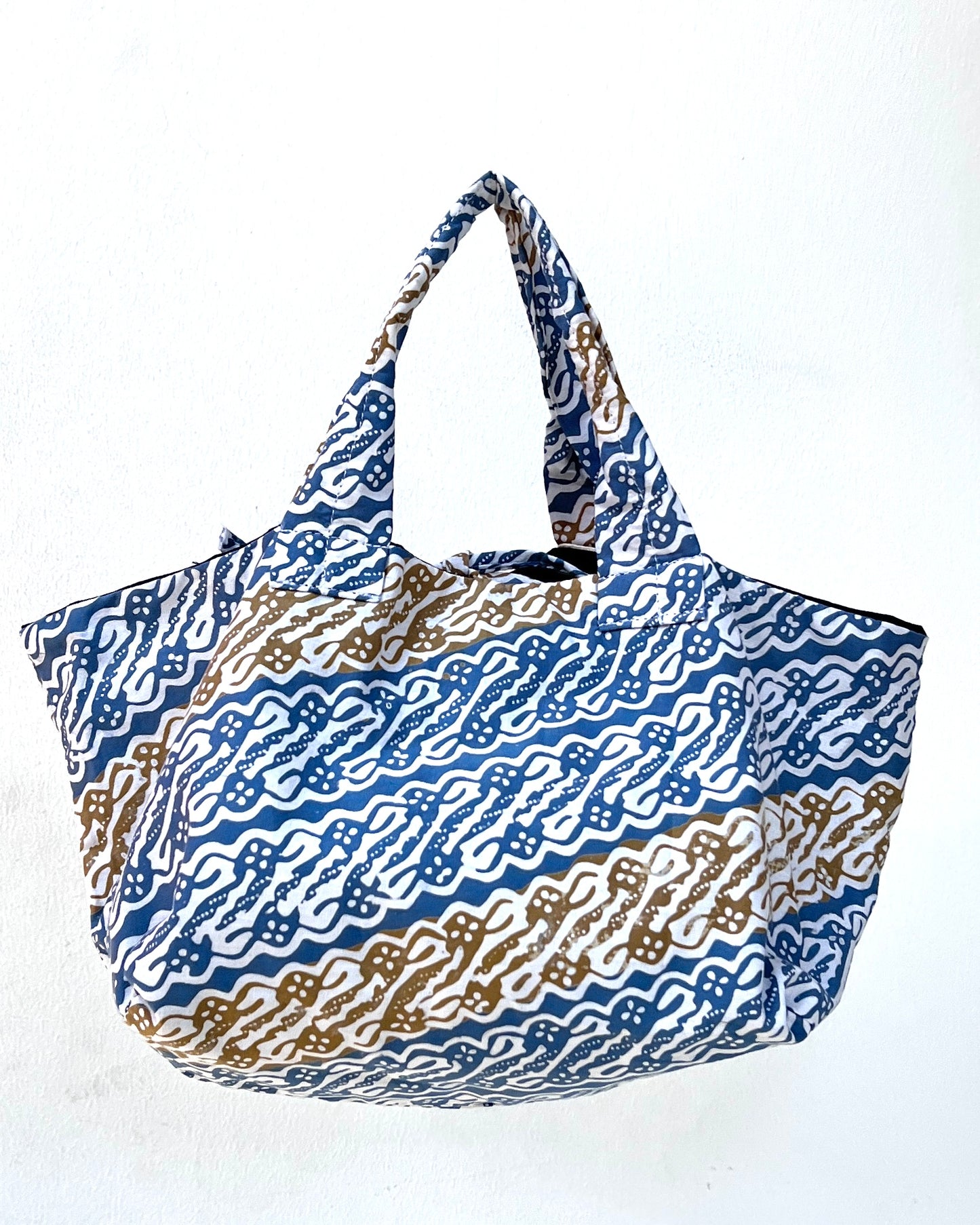 Joy Cotton Batik Bag - Blue Yellow Wave