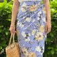 Naomi Wrap Skirt - Corn Flower Blue