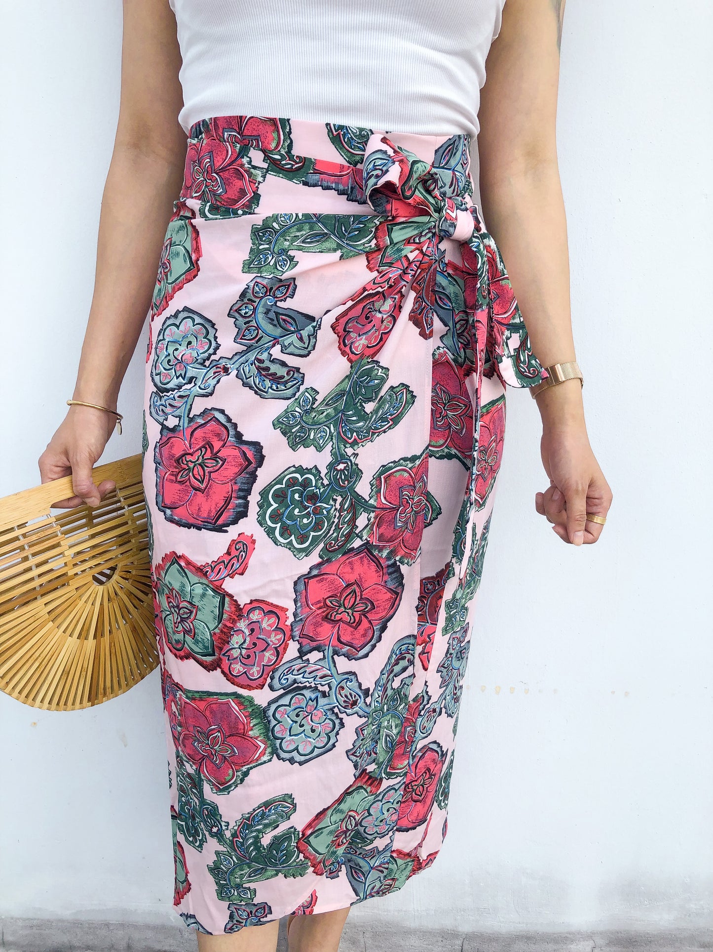 Ruth Wrap Skirt In Bohemian Pink [last piece]