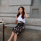Naomi Wrap Skirt In Chocolate Poppy Print