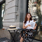 Naomi Wrap Skirt In Chocolate Poppy Print